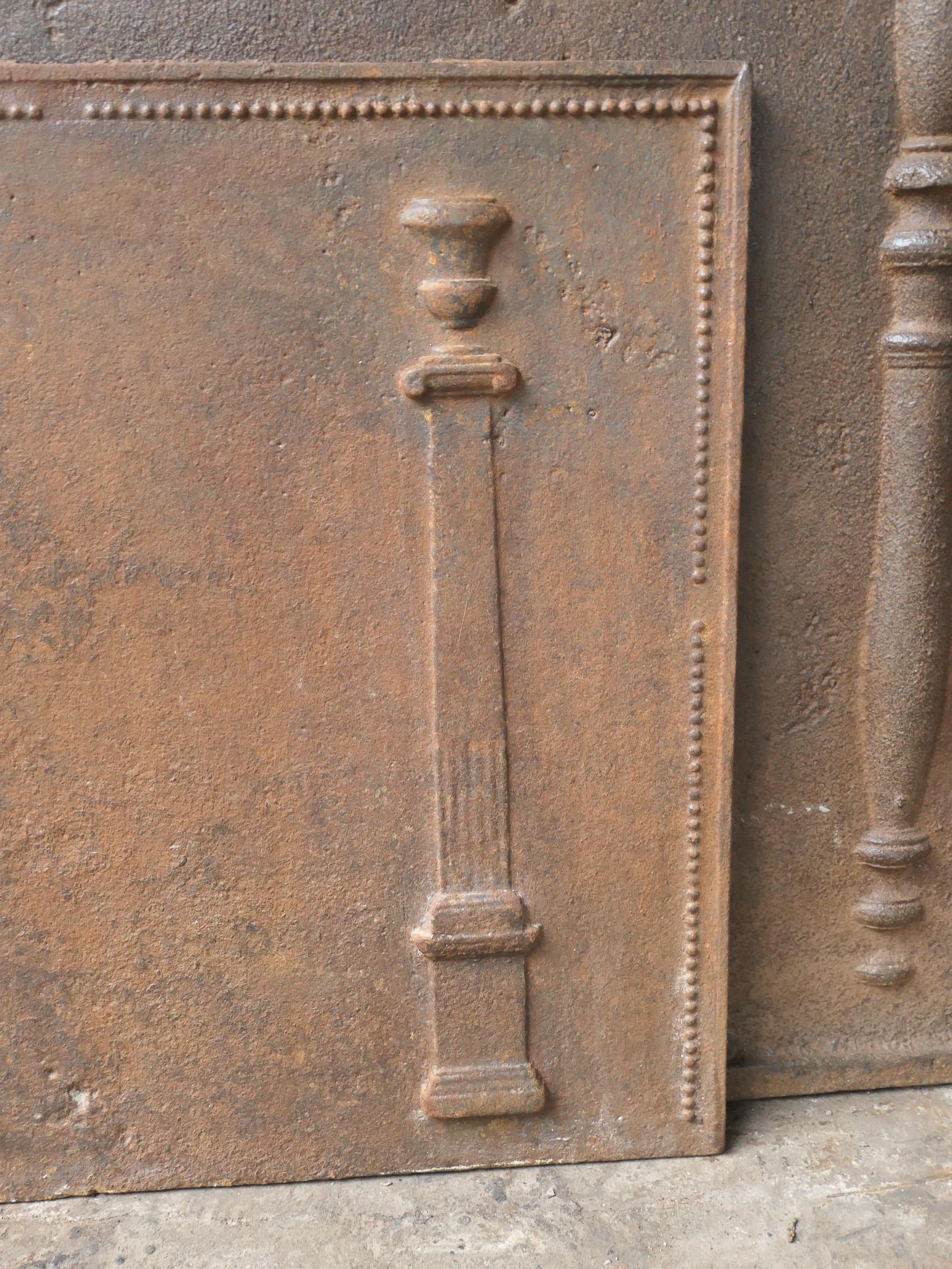 Antique French 'Pillars of Freedom' Fireback / Backsplash, 18th - 19th C. For Sale 1