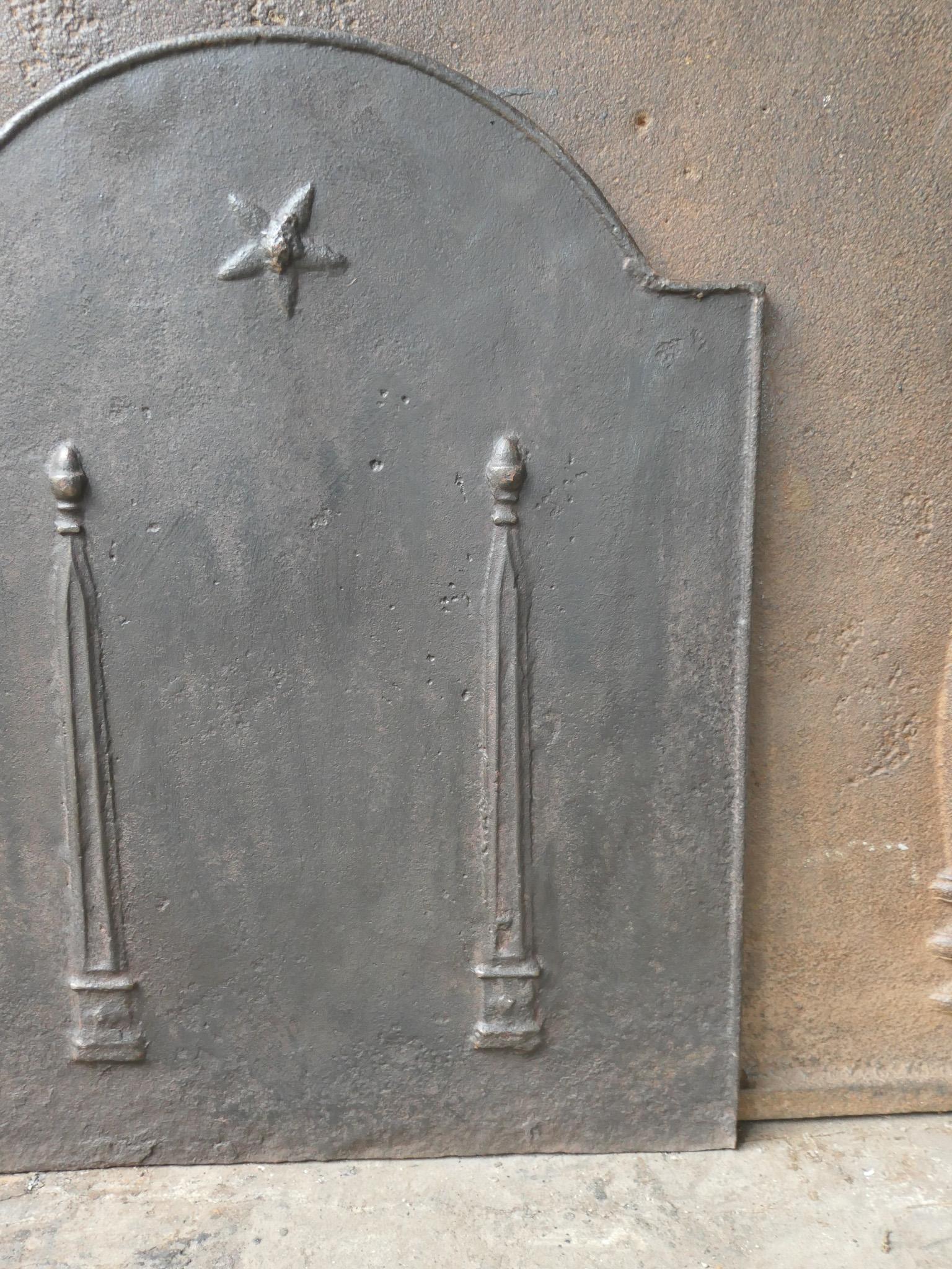 Antique French 'Pillars of Freedom' Fireback / Backsplash, 18th - 19th C. For Sale 1