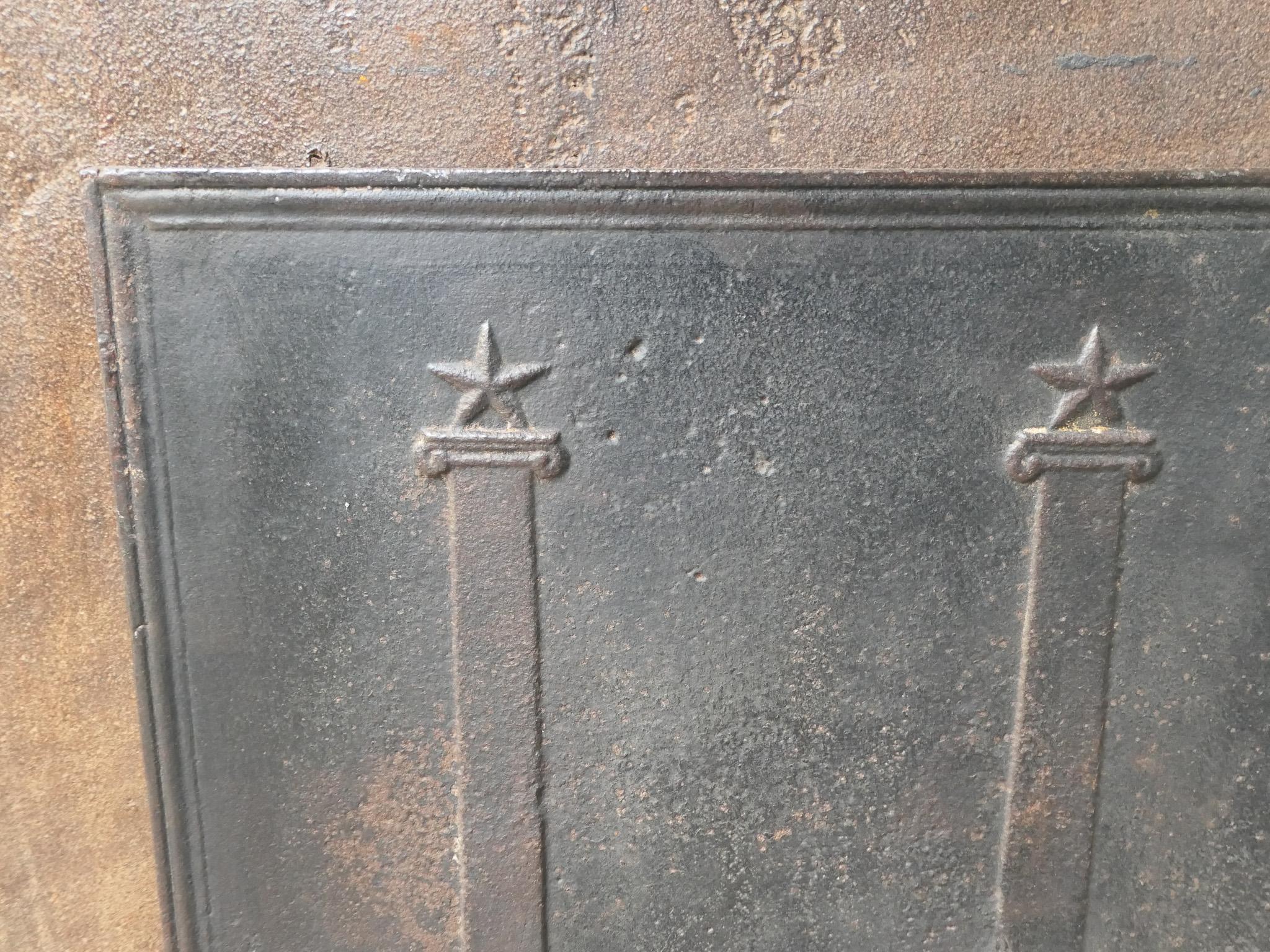 Antique French 'Pillars of Freedom' Fireback / Backsplash, 18th - 19th C. For Sale 1