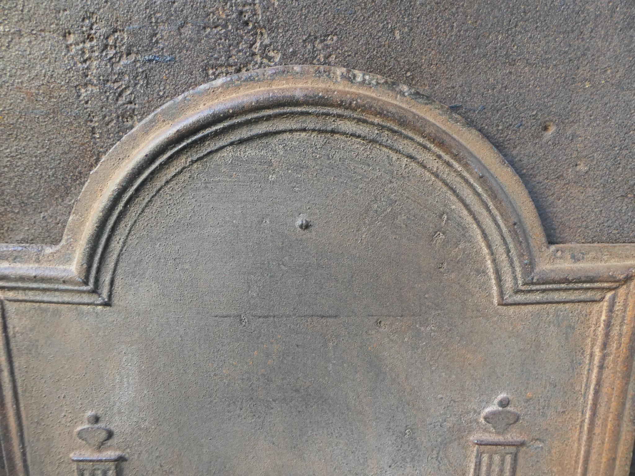 Fer Plaque de cheminée française ancienne Pillars of Freedom, 18e - 19e siècle en vente