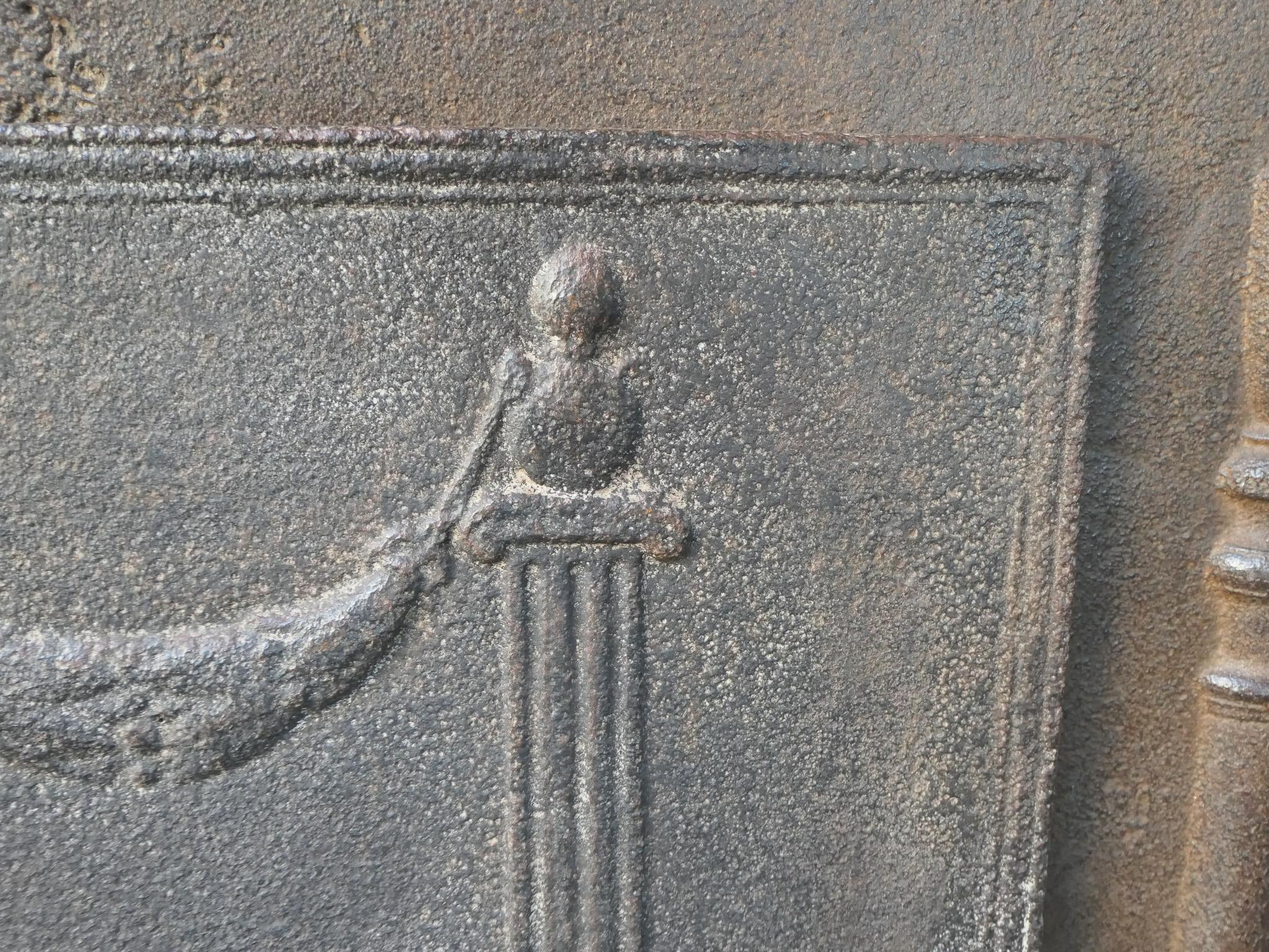 Antique French 'Pillars of Freedom' Fireback / Backsplash, 18th - 19th C. For Sale 1