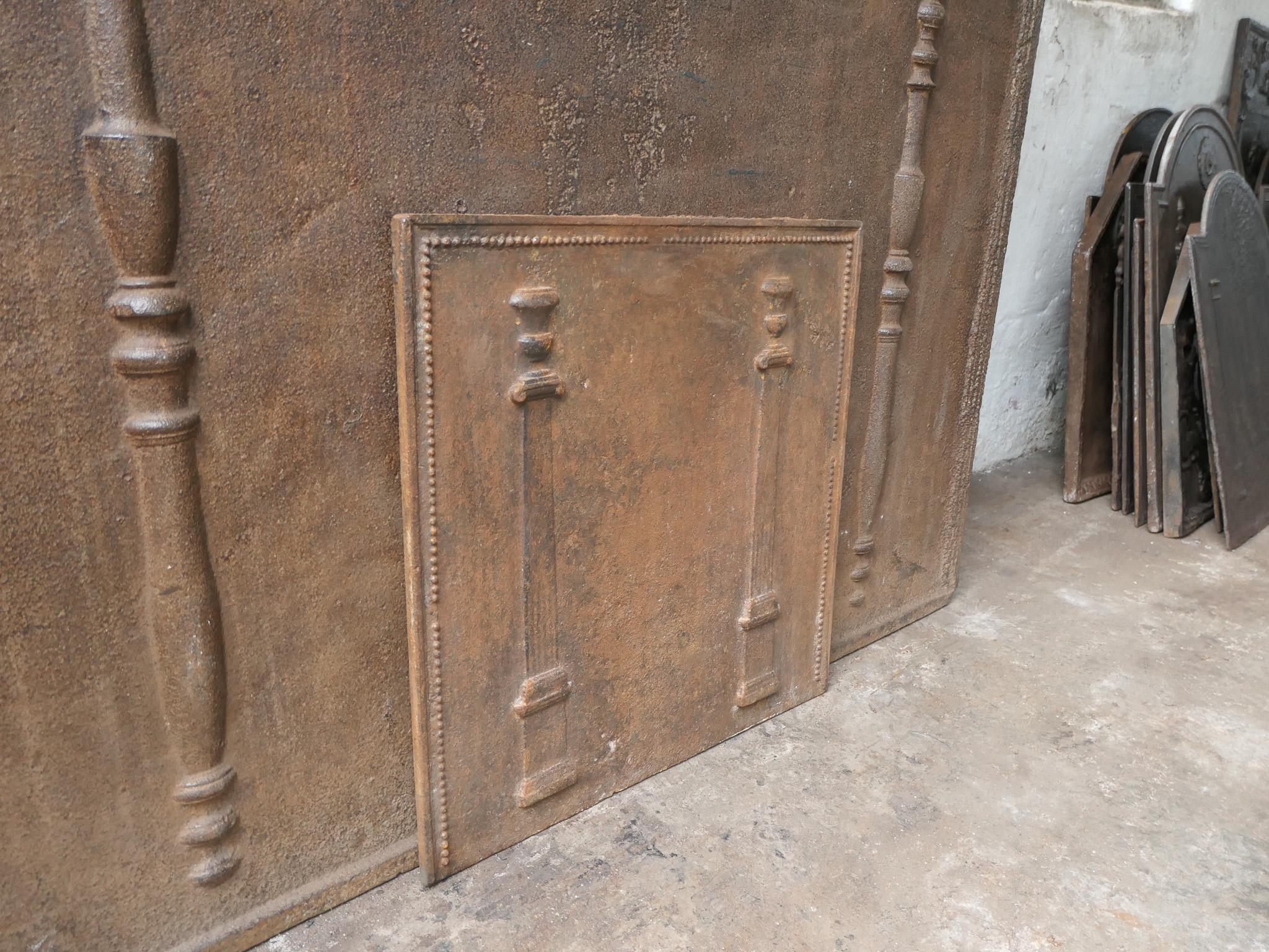 Antique French 'Pillars of Freedom' Fireback / Backsplash, 18th - 19th C. For Sale 2