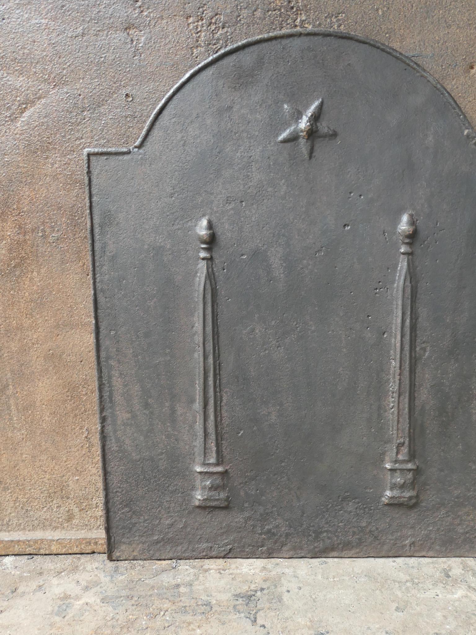 Antique French 'Pillars of Freedom' Fireback / Backsplash, 18th - 19th C. For Sale 2