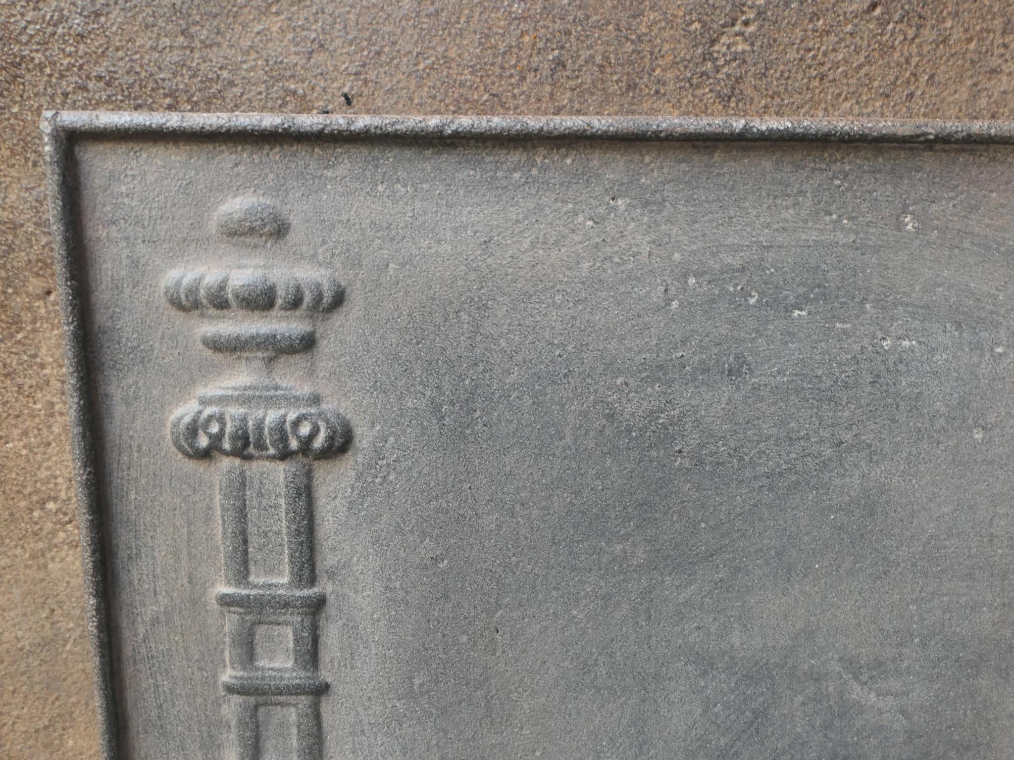 Antique French 'Pillars of Freedom' Fireback / Backsplash, 18th - 19th C. For Sale 2