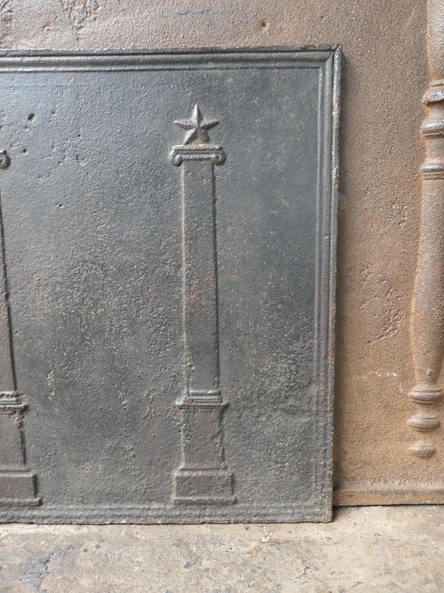 Antique French 'Pillars of Freedom' Fireback / Backsplash, 18th - 19th C. For Sale 2