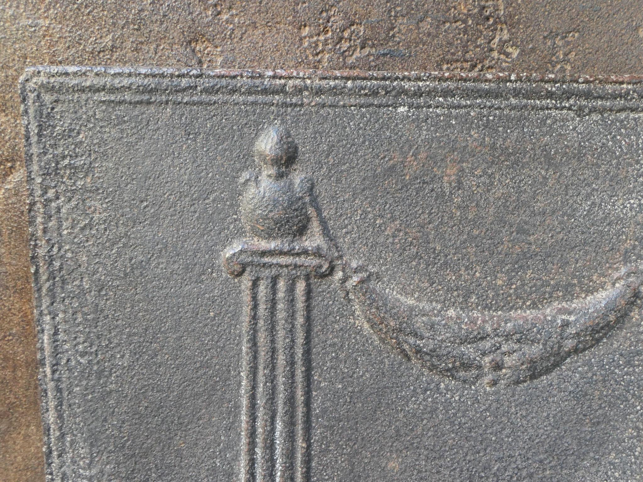 Antique French 'Pillars of Freedom' Fireback / Backsplash, 18th - 19th C. For Sale 2