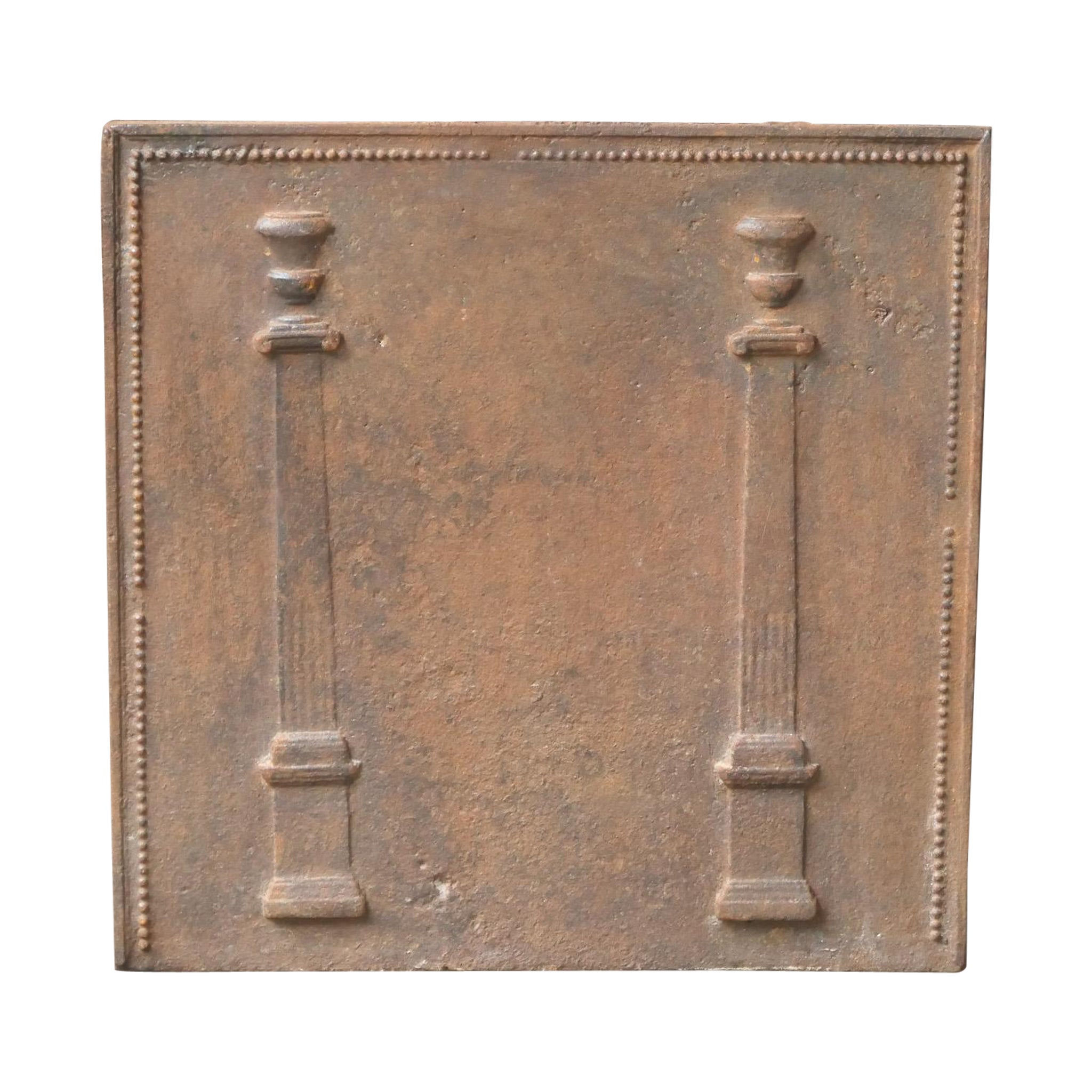Plaque de cheminée française ancienne Pillars of Freedom, 18e - 19e siècle