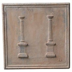 Antike französische „Pillars of Freedom“-Feuerböcke / Backsplash, 18. - 19. Jahrhundert.