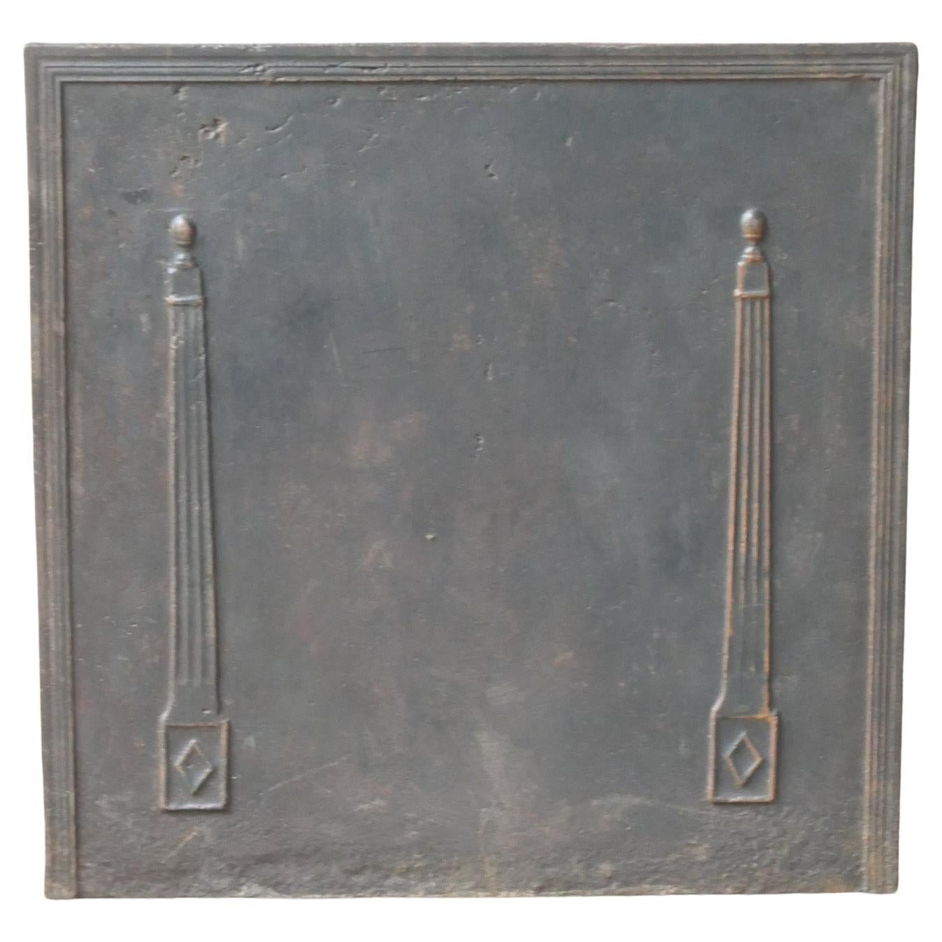 Antique French 'Pillars of Freedom' Fireback / Backsplash, 18th - 19th C. For Sale
