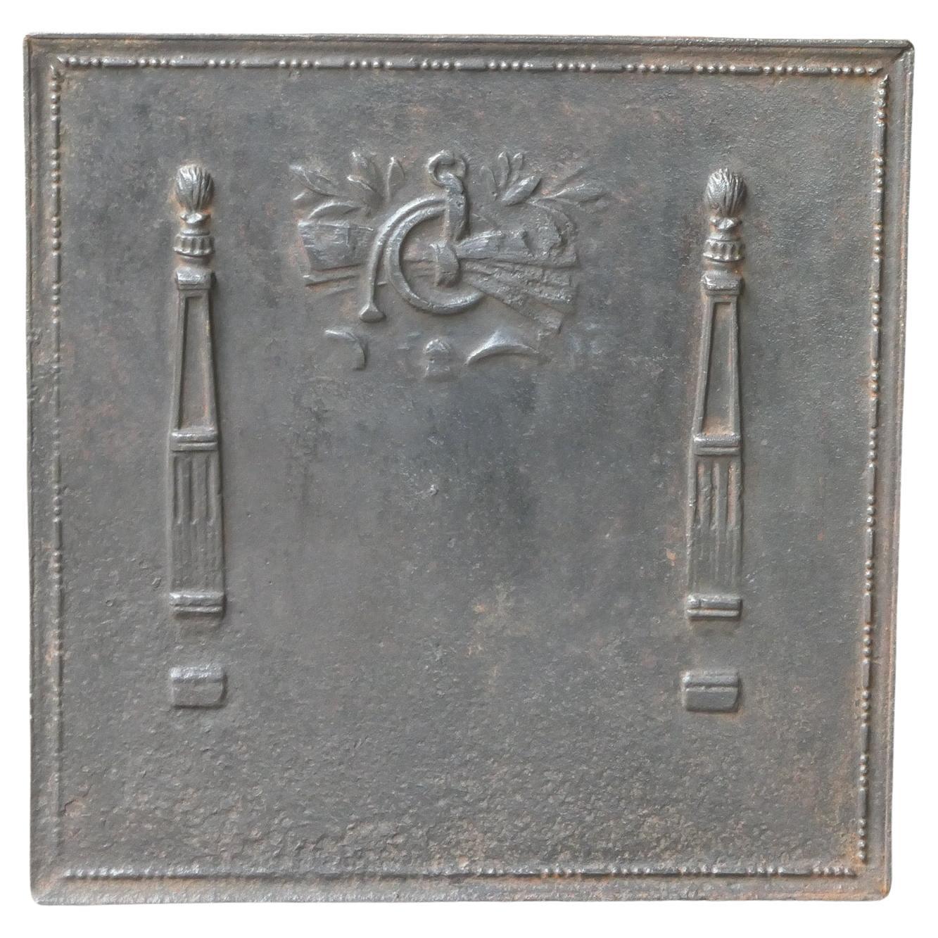 Antique French 'Pillars of Freedom' Fireback / Backsplash, 18th - 19th C.