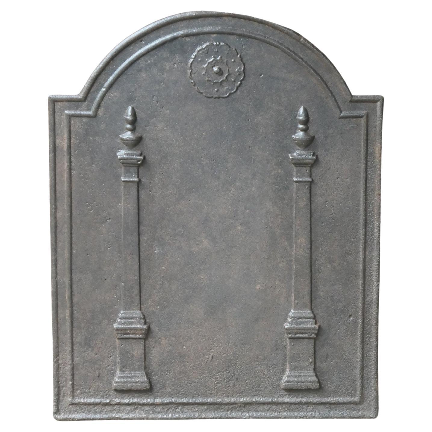 Antique French 'Pillars of Freedom' Fireback / Backsplash, 18th - 19th C.
