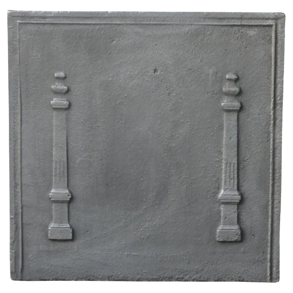Antique French 'Pillars of Freedom' Fireback / Backsplash, 18th - 19th C.