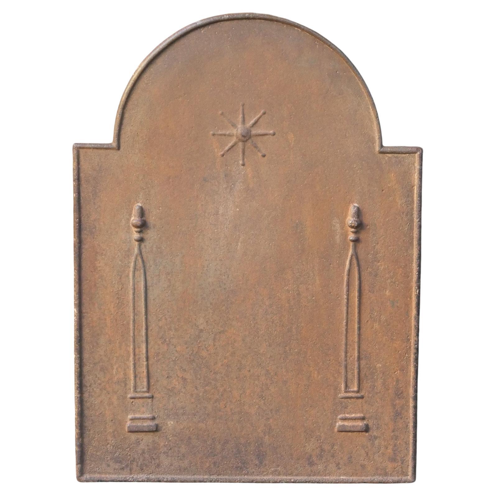 Plaque de cheminée française ancienne Pillars of Freedom, 18e - 19e siècle en vente
