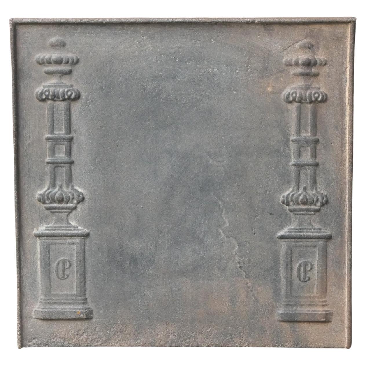 Antique French 'Pillars of Freedom' Fireback / Backsplash, 18th - 19th C.