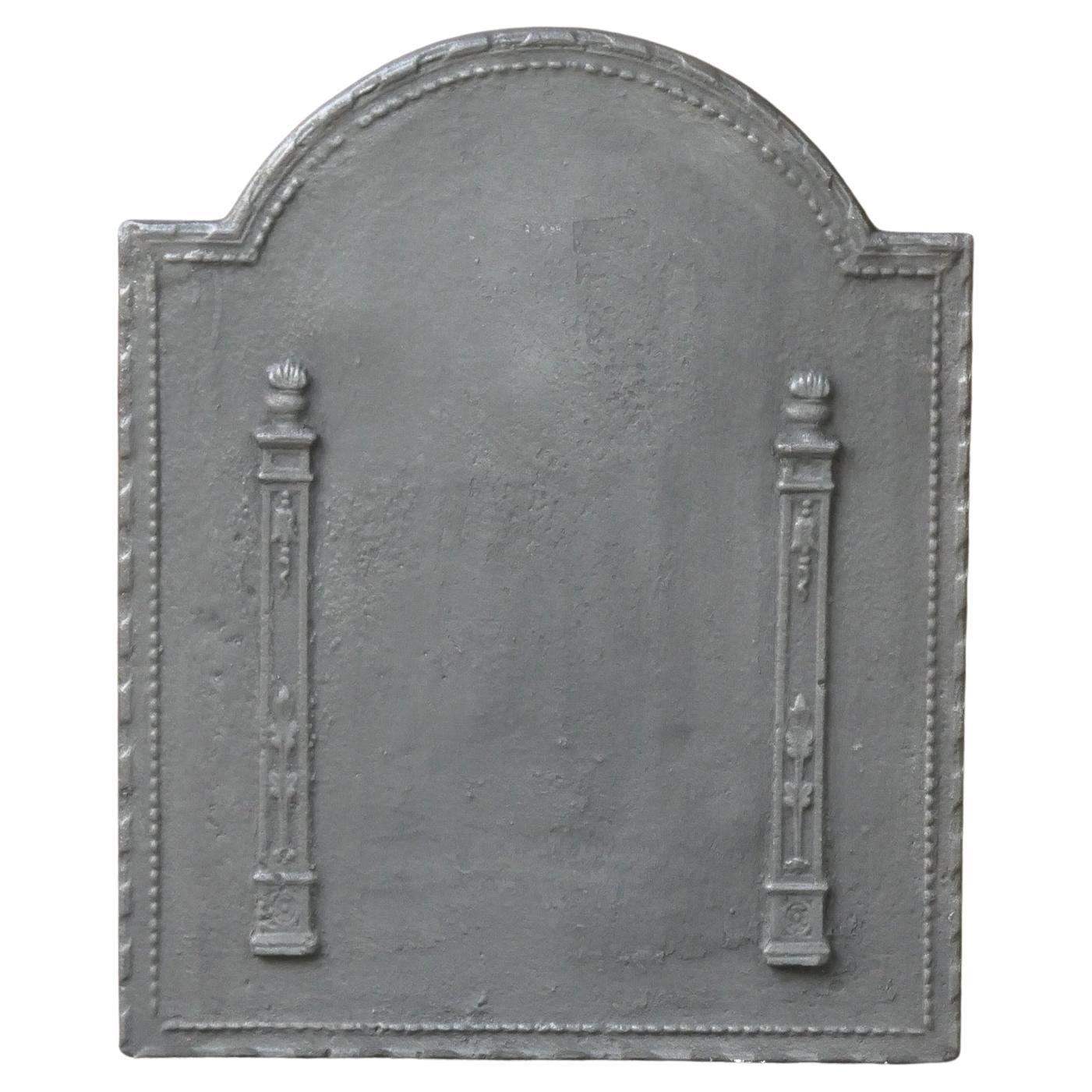 Antique French 'Pillars of Freedom' Fireback / Backsplash, 18th - 19th C.