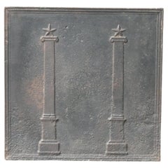 Plaque de cheminée française ancienne Pillars of Freedom, 18e - 19e siècle