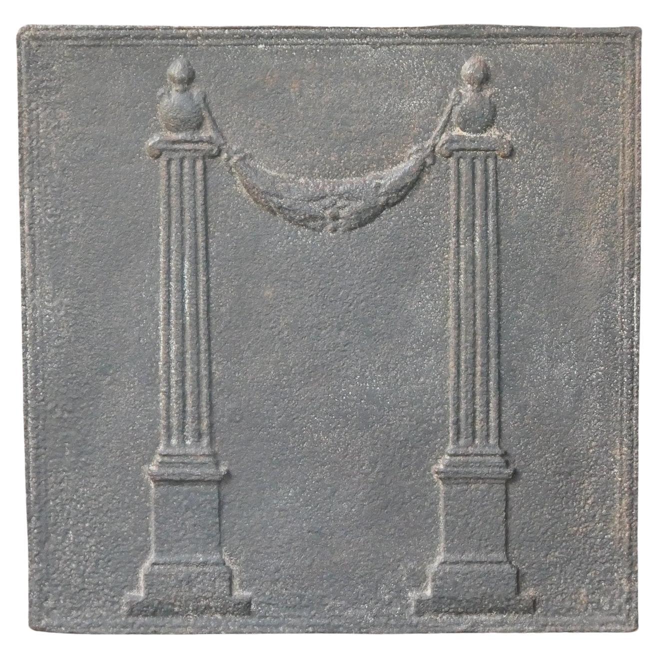 Antique French 'Pillars of Freedom' Fireback / Backsplash, 18th - 19th C. For Sale