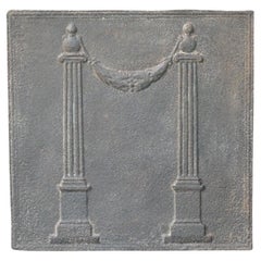 Plaque de cheminée française ancienne Pillars of Freedom, 18e - 19e siècle