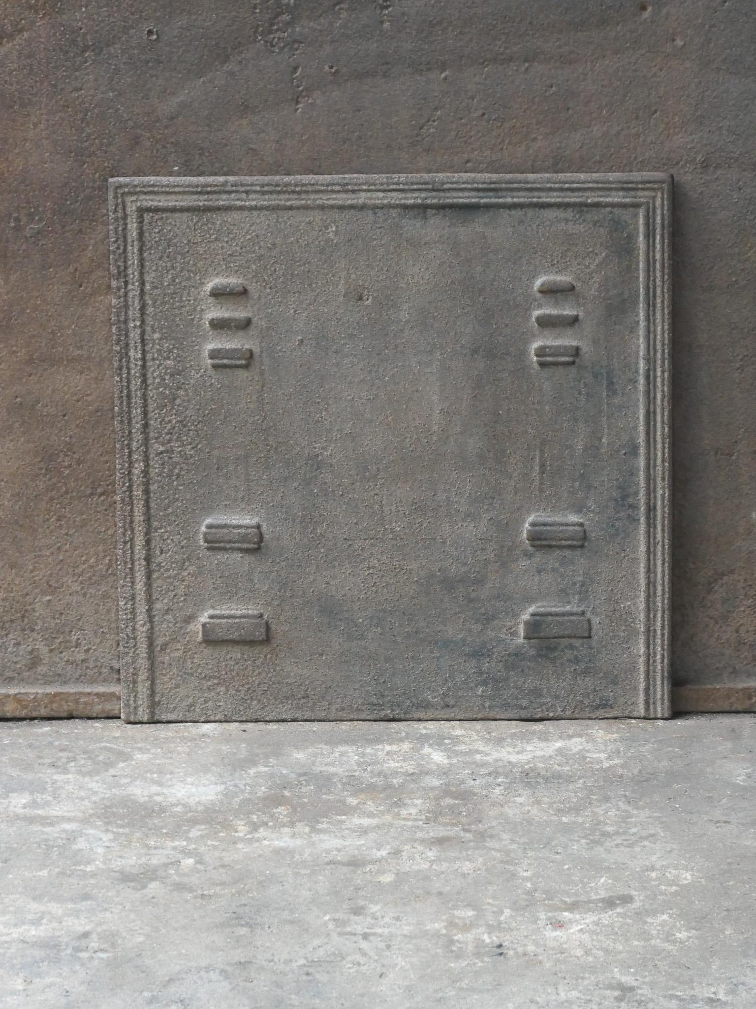 Neoclassical Antique French 'Pillars of Freedom' Fireback / Backsplash, 19th C. For Sale