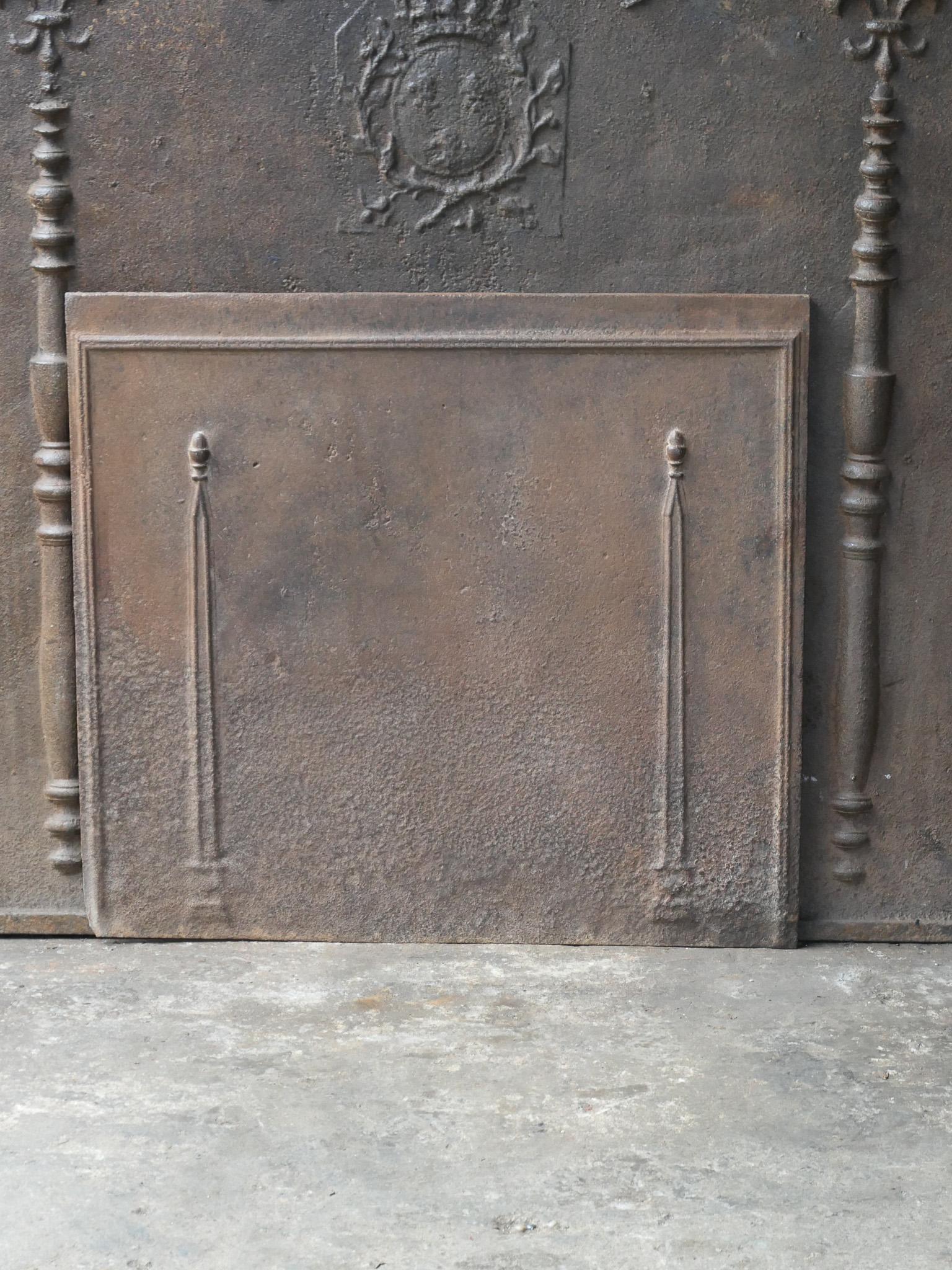 Neoclassical Antique French 'Pillars of Freedom' Fireback / Backsplash, 19th C. For Sale