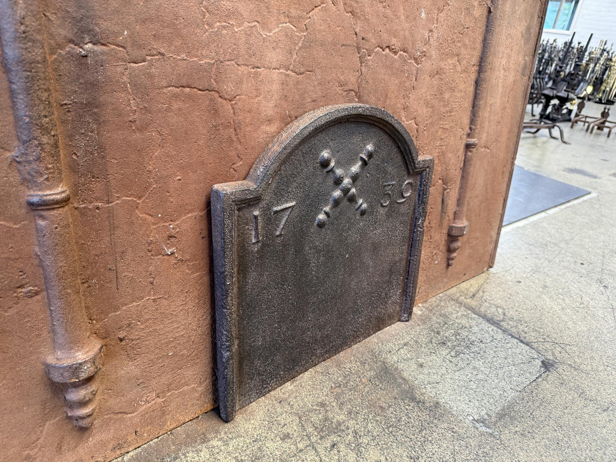 Antique French 'Pillars with Saint Andrew's Cross' Fireback / Backsplash For Sale 2