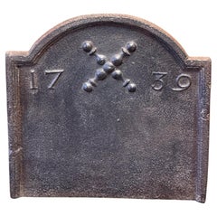Antique French 'Pillars with Saint Andrew's Cross' Fireback / Backsplash