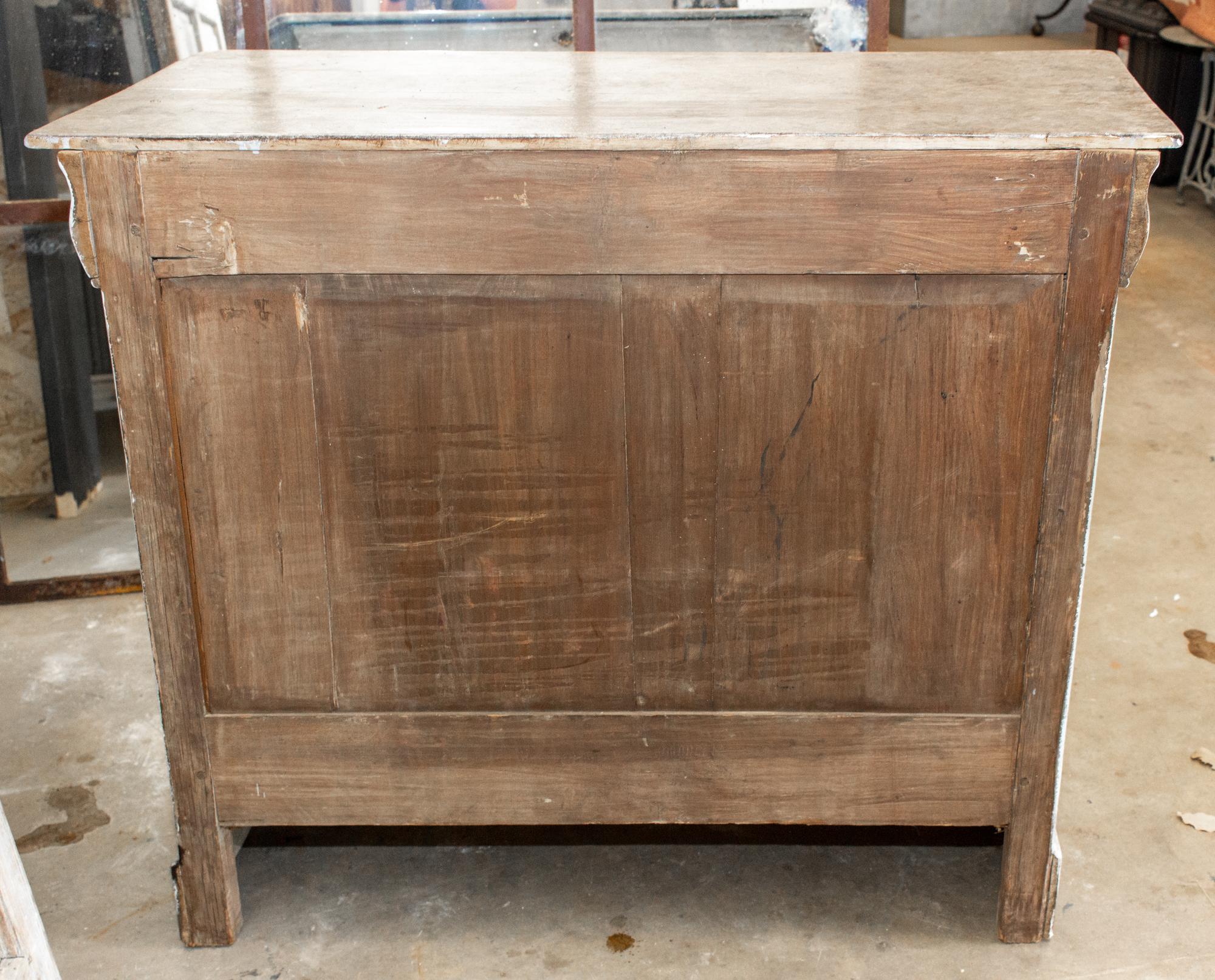 Antique French Pine Buffet in Hand-Painted Distressed Greige Finish 15