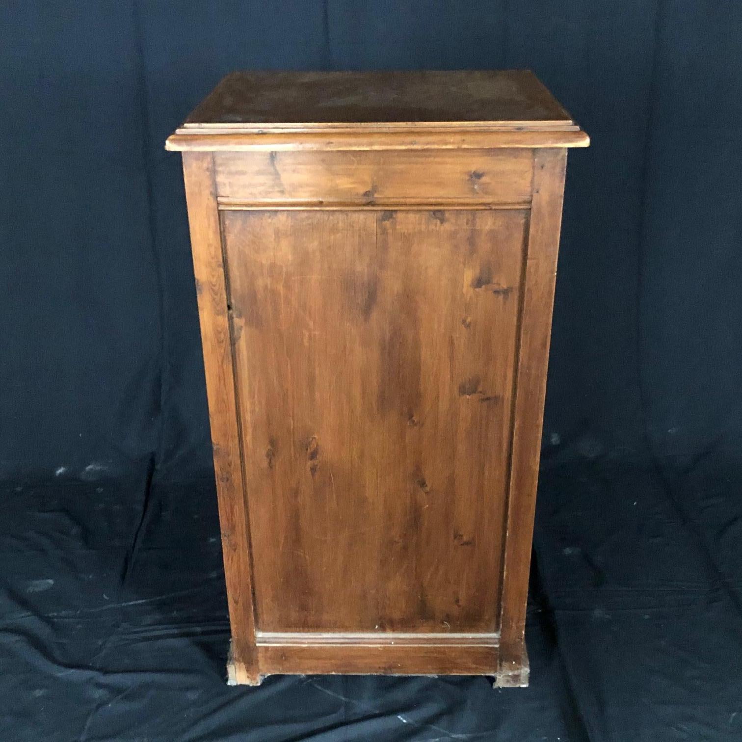 Antique French Pine Chest Side Table or Linen Press from Normandy 6