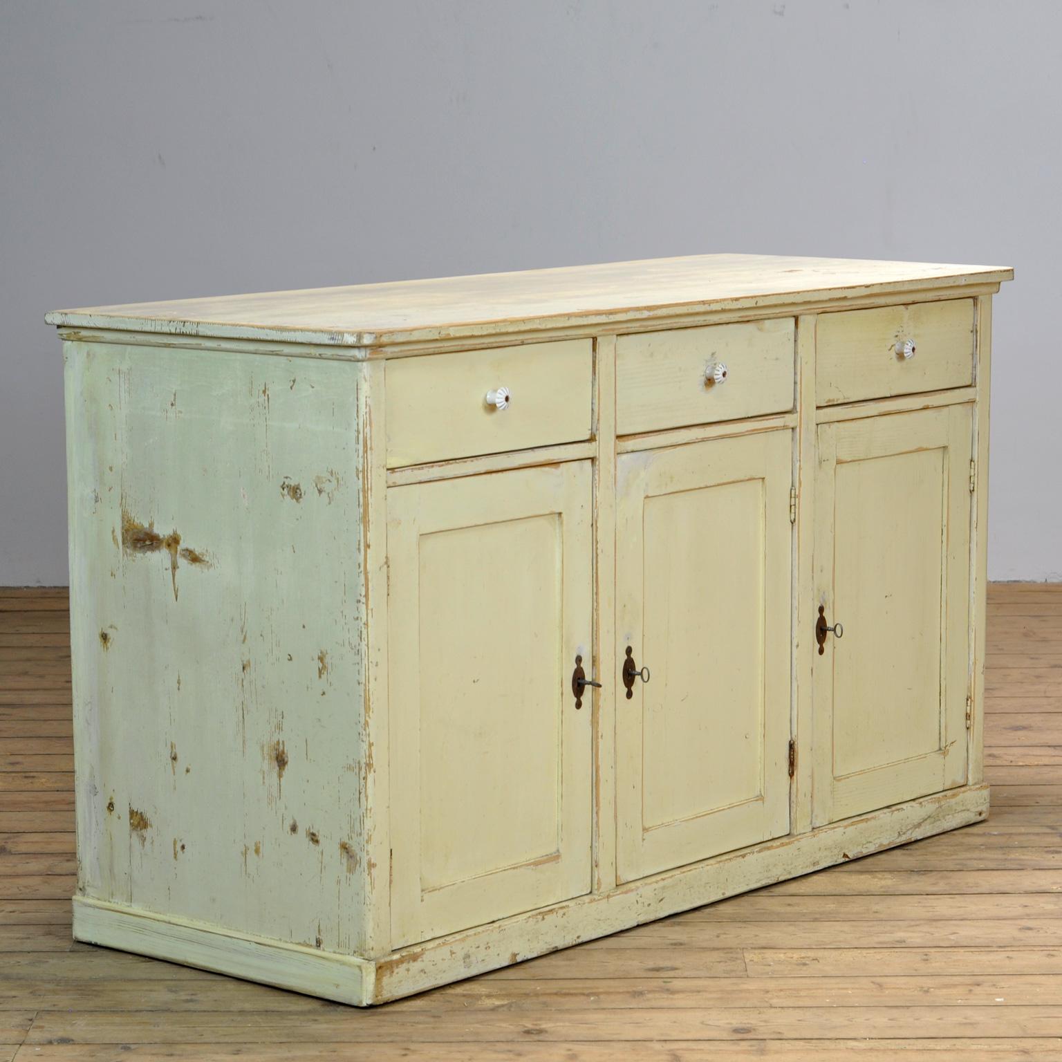 Rustic Antique French Pine Counter, 1920's