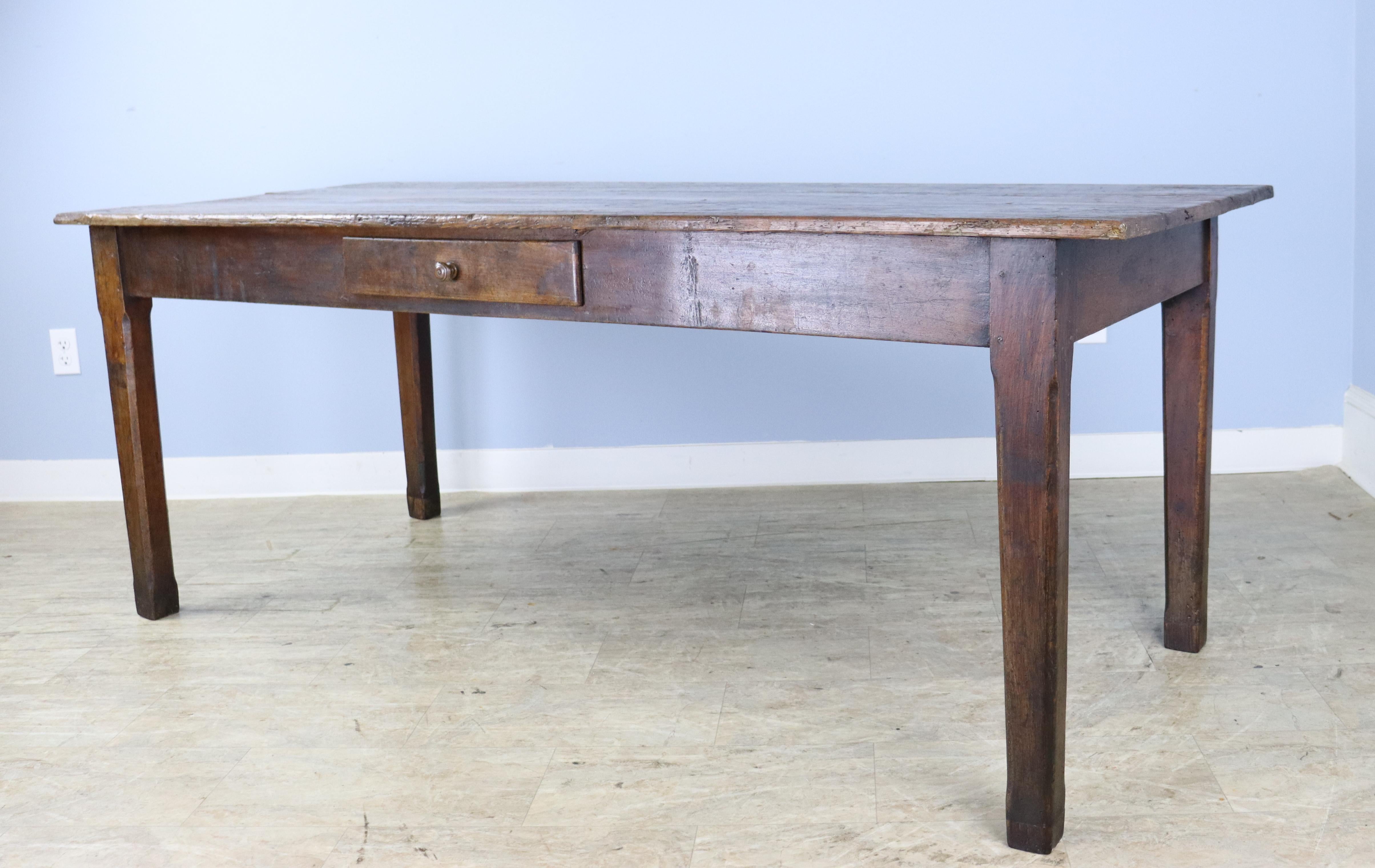 19th Century Antique French Pine Farm Table For Sale