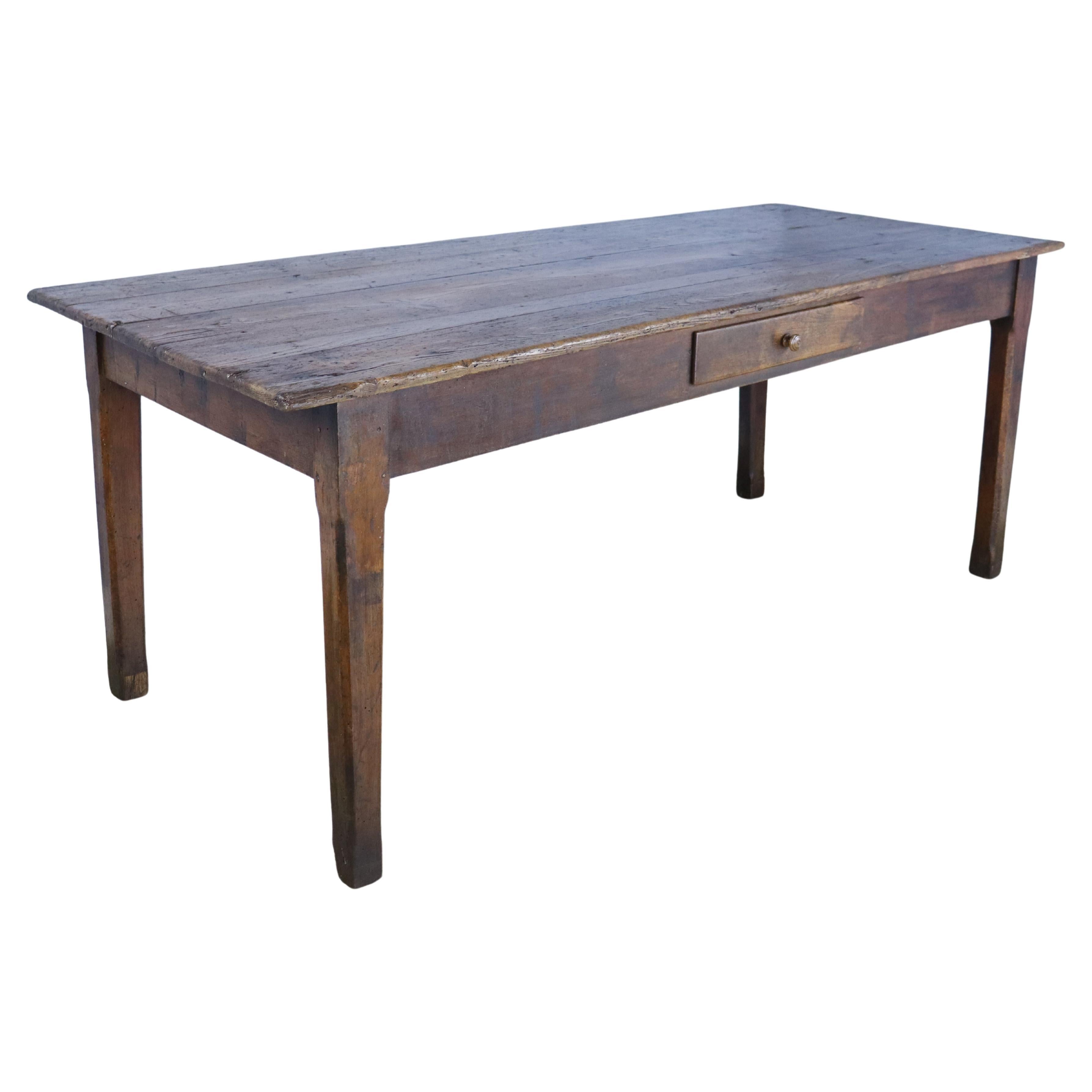 Antique French Pine Farm Table For Sale