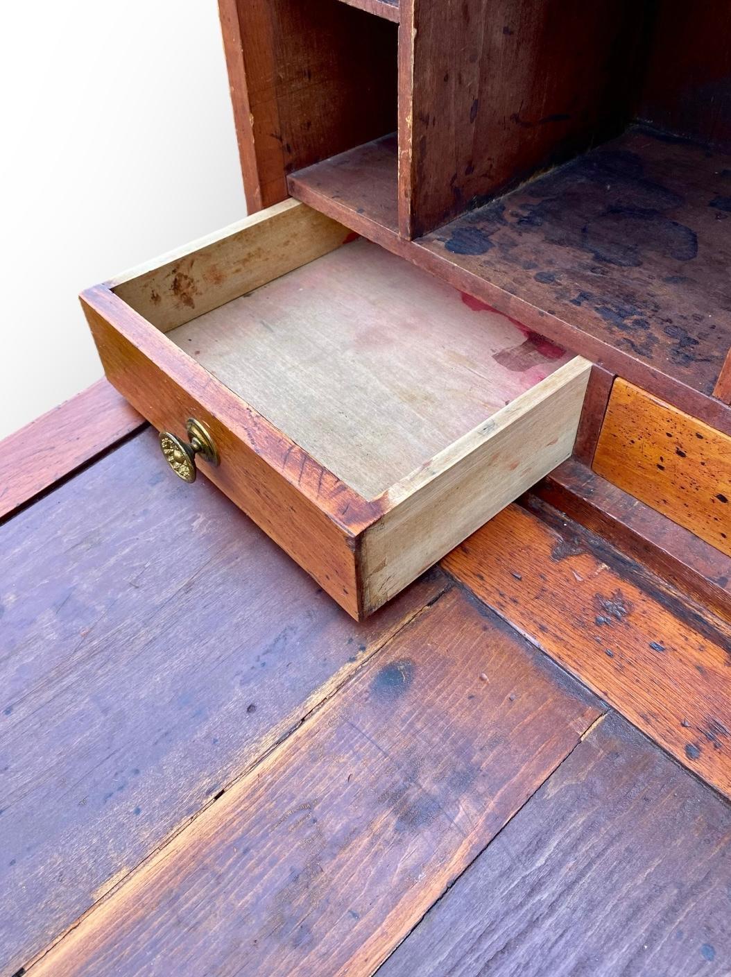 Antique French Pine Louis Philippe Drop Lid Farm Desk 7