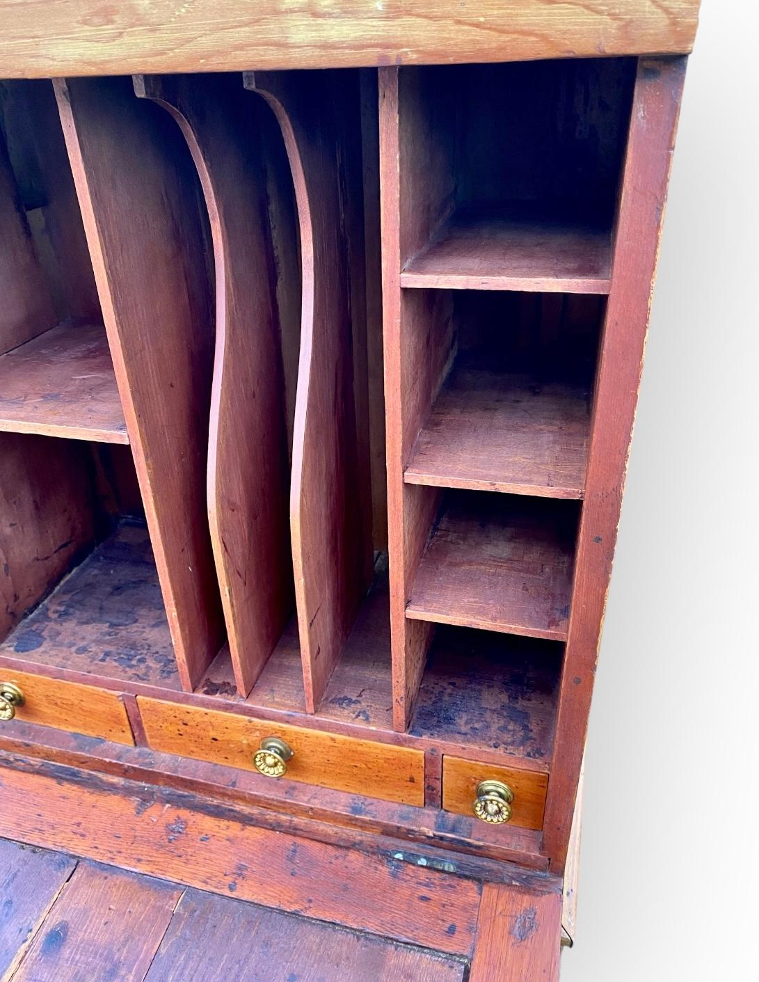 Antique French Pine Louis Philippe Drop Lid Farm Desk 9