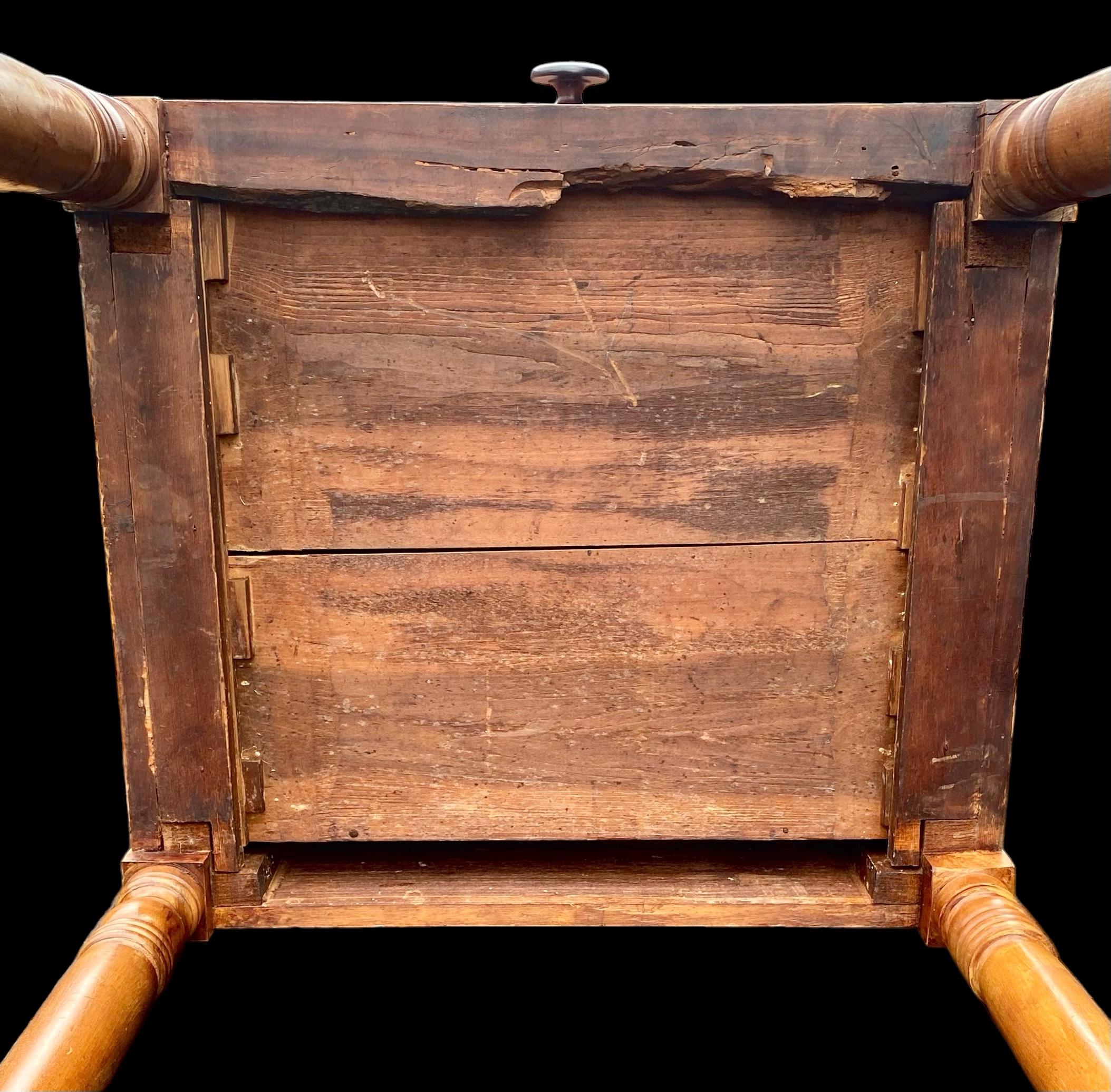 Antique French Pine Louis Philippe Drop Lid Farm Desk 13