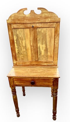 Antique French Pine Louis Philippe Drop Lid Farm Desk
