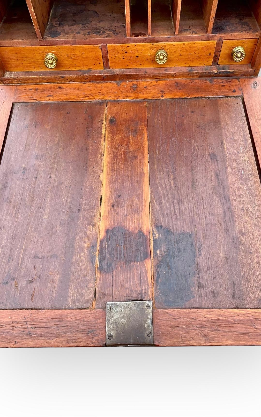 Antique French Pine Louis Philippe Drop Lid Farm Desk 2