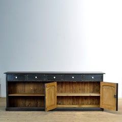 Antique French Pine Shop Counter, 1920's