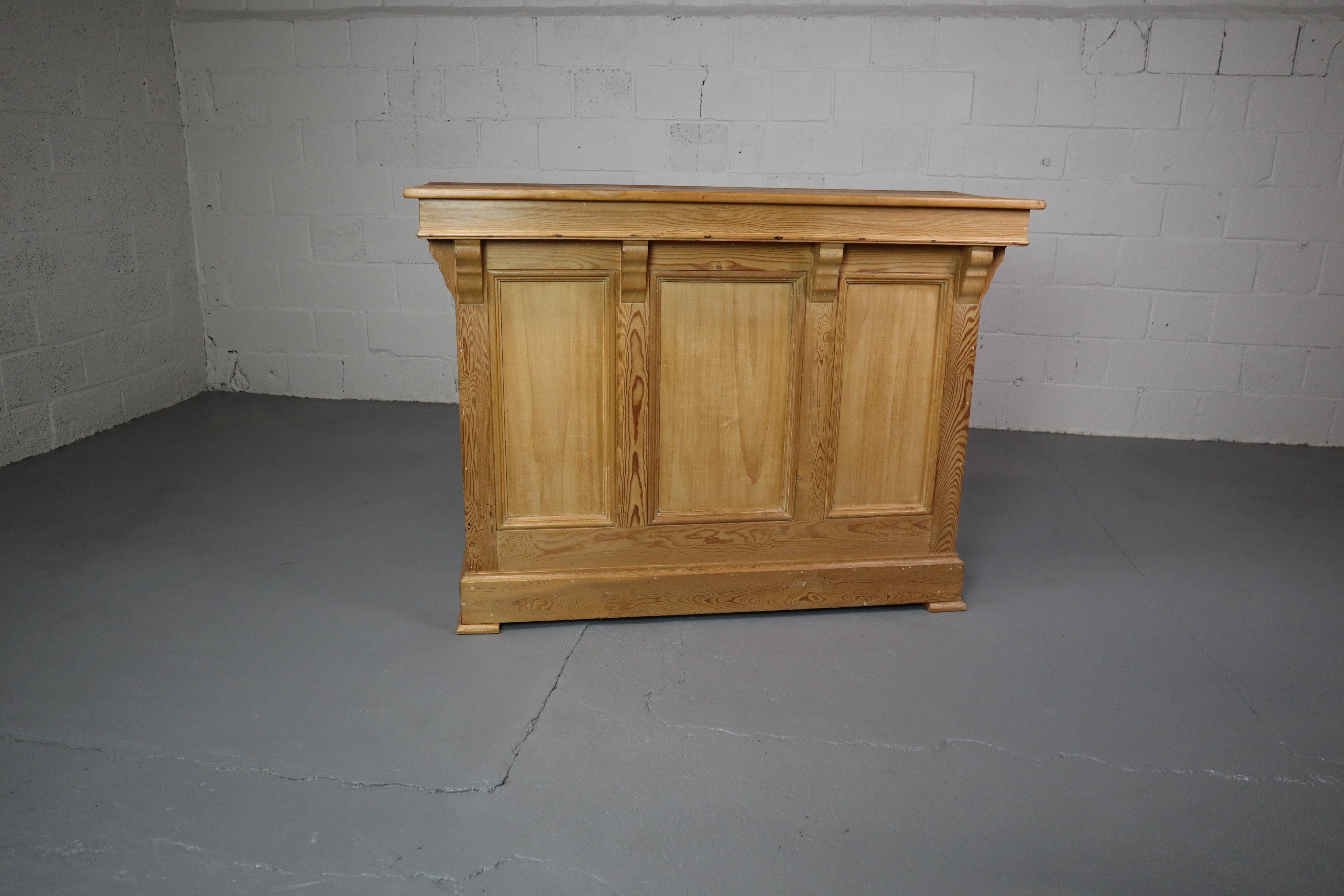 Antique French Pine Shop Counter 5