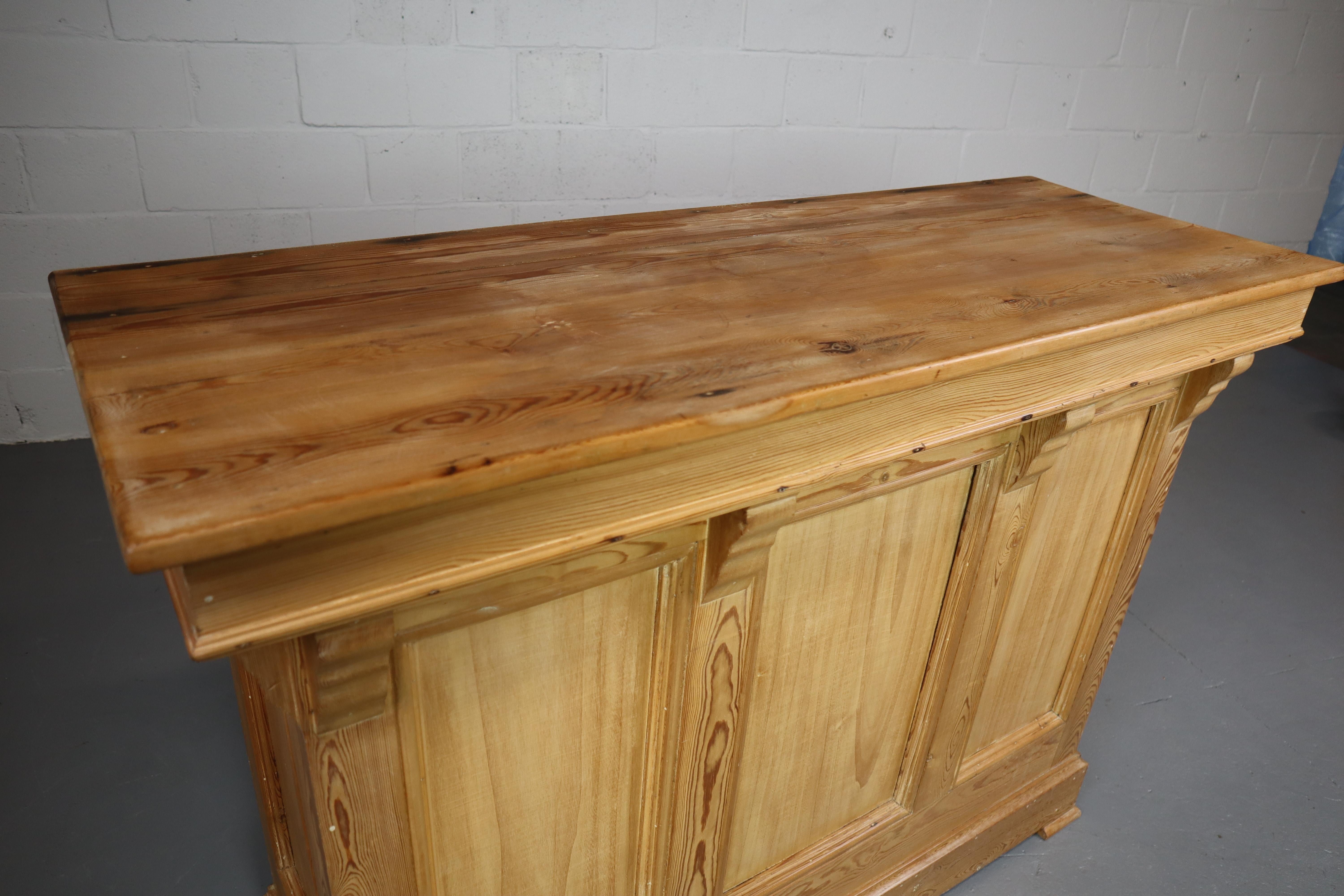 Antique French Pine Shop Counter 6