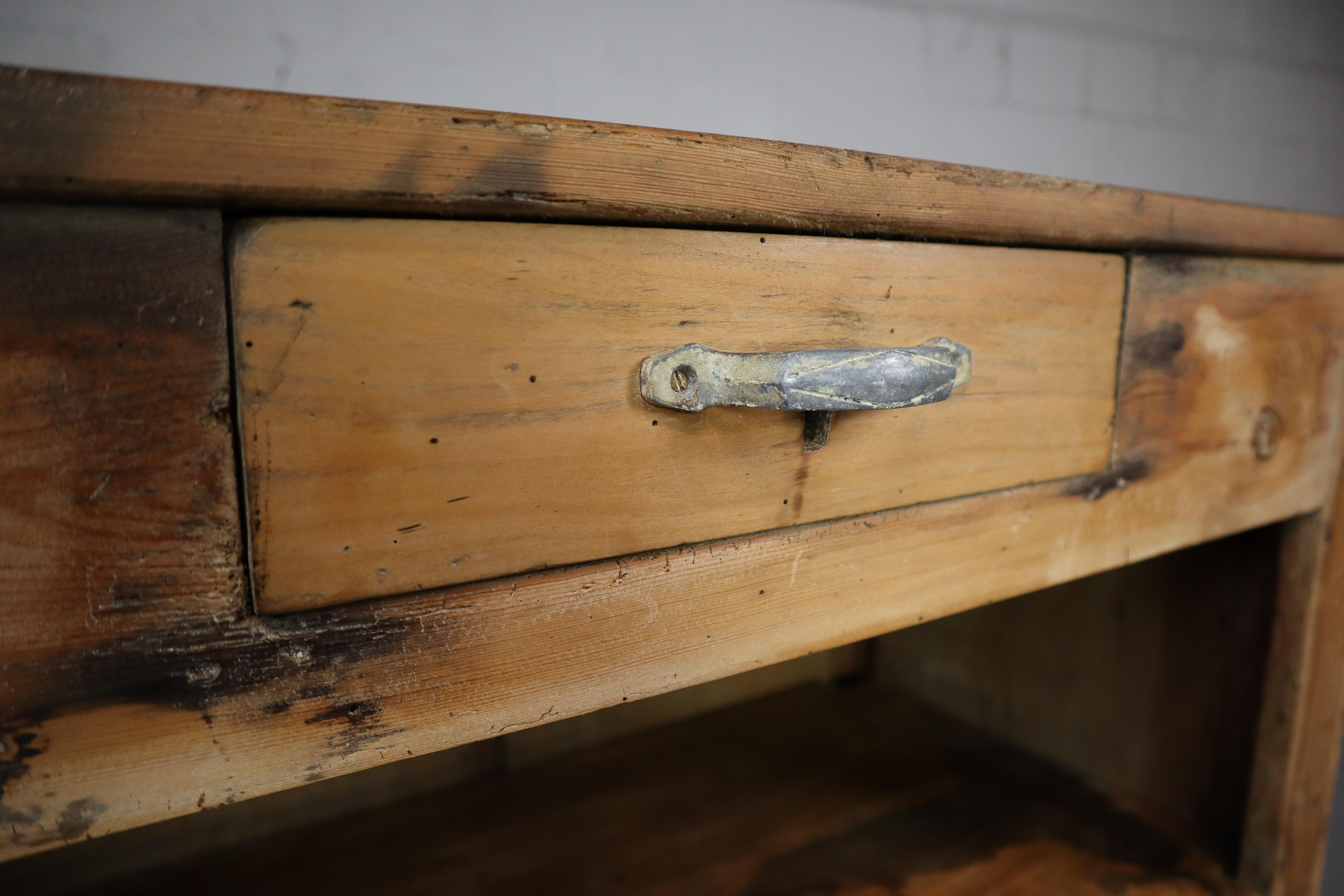 Antique French Pine Shop Counter 8
