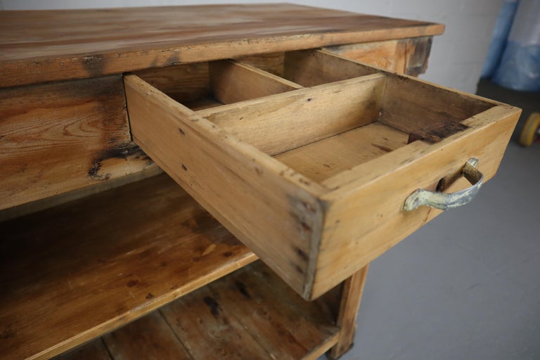 Antique French Pine Shop Counter For Sale at 1stDibs