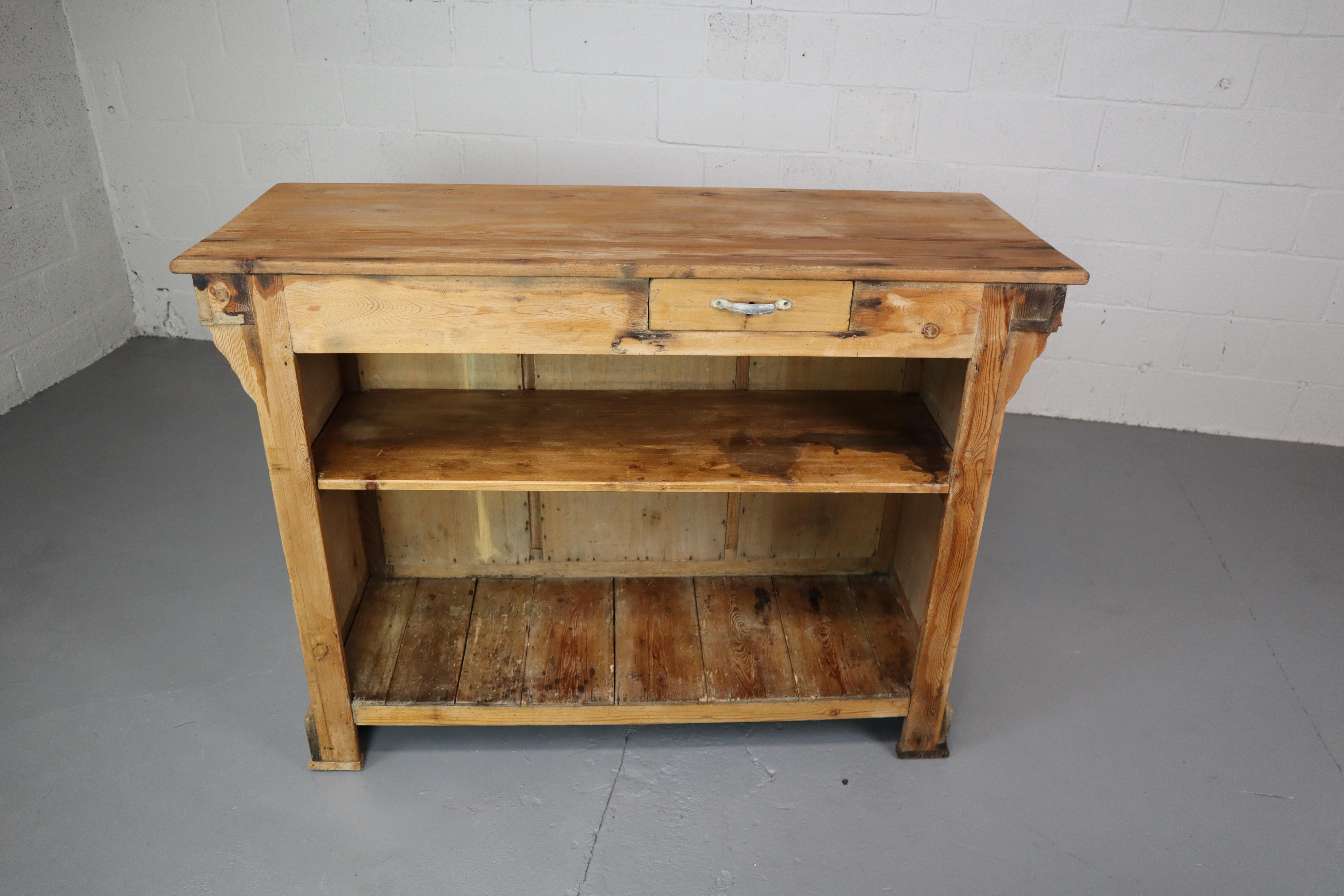 20th Century Antique French Pine Shop Counter
