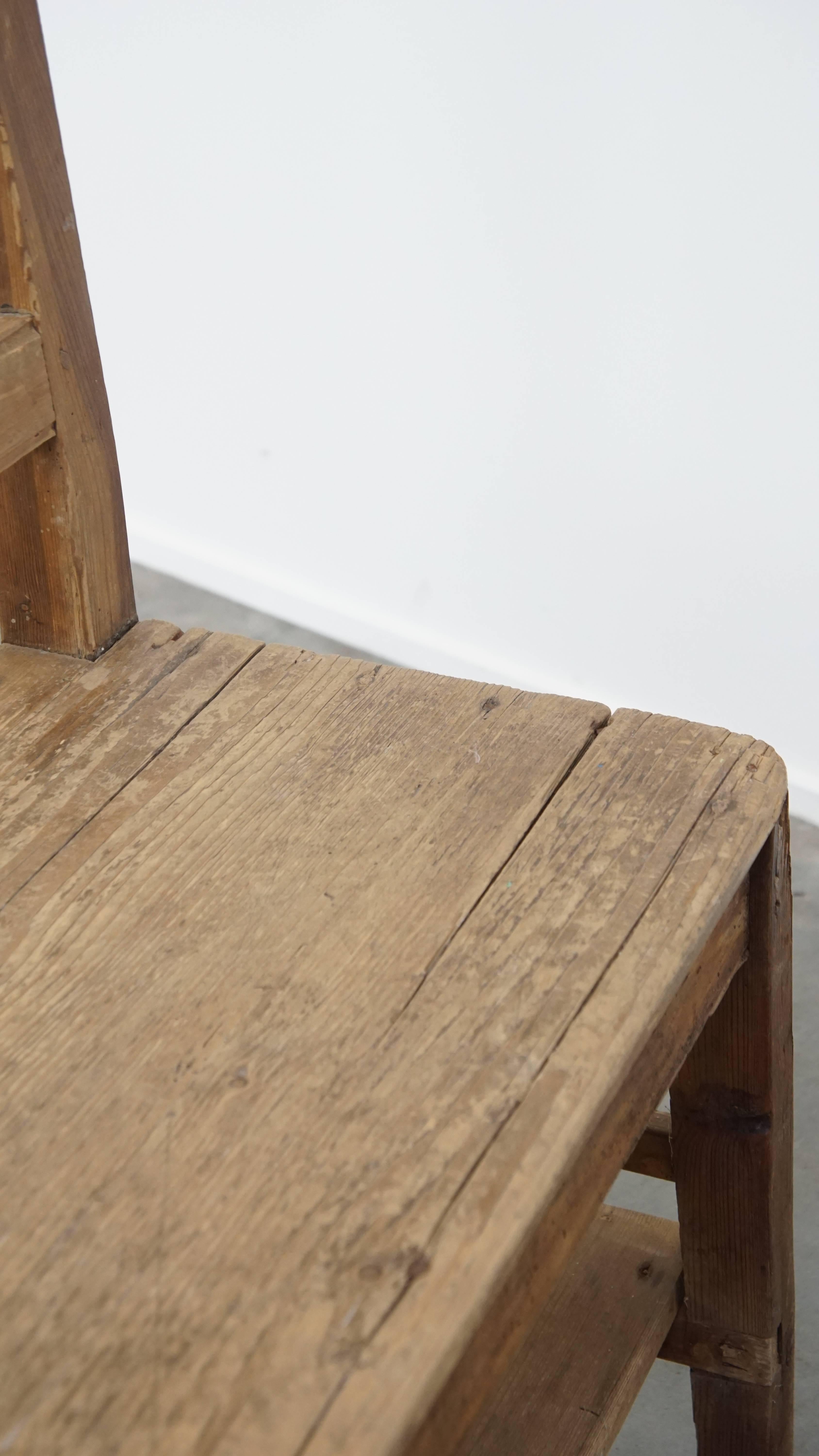 Banc d'entrée / Banc de salle à manger ancien en pin français en vente 8