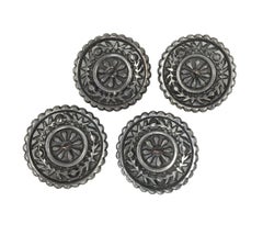 Antique French Pink Green Paste Buttons