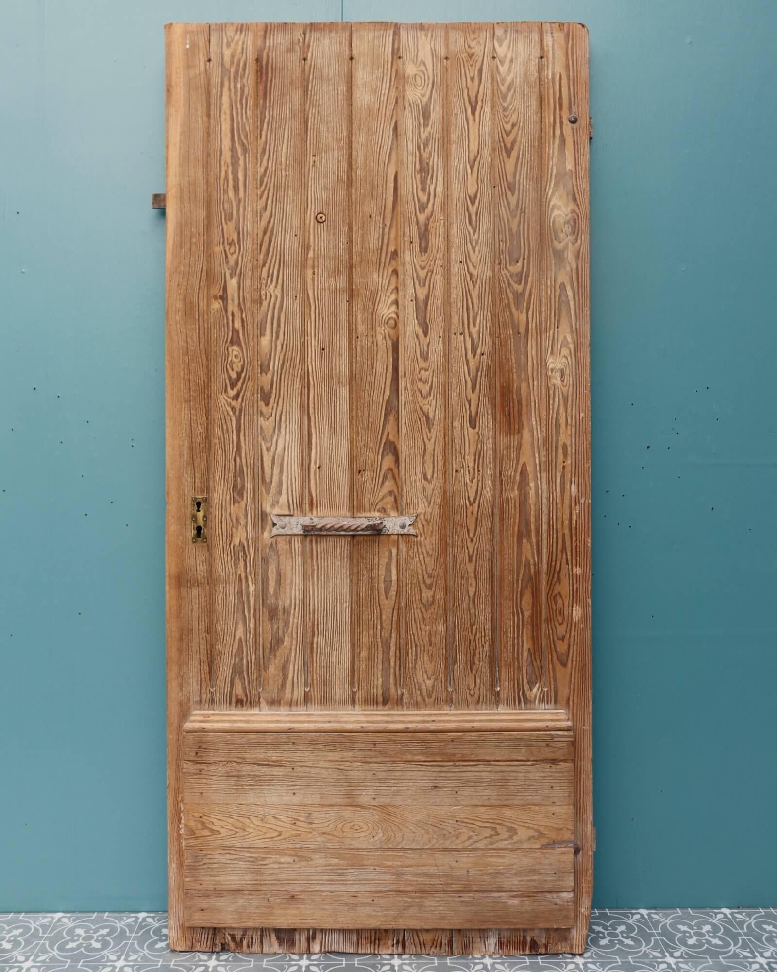 Victorian Antique French Pitch Pine Exterior Door For Sale