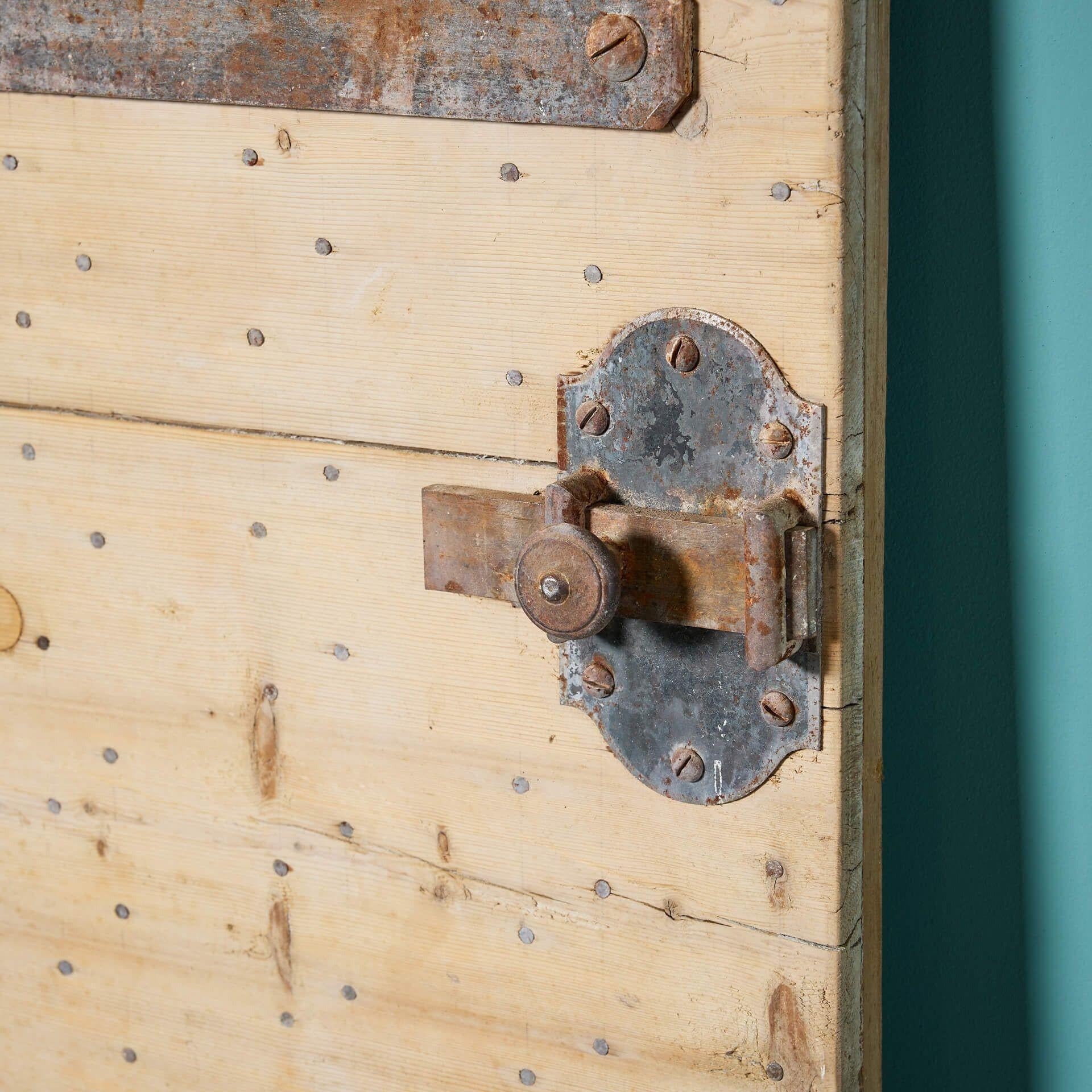 Porte extérieure française ancienne en pin piqué en vente 1
