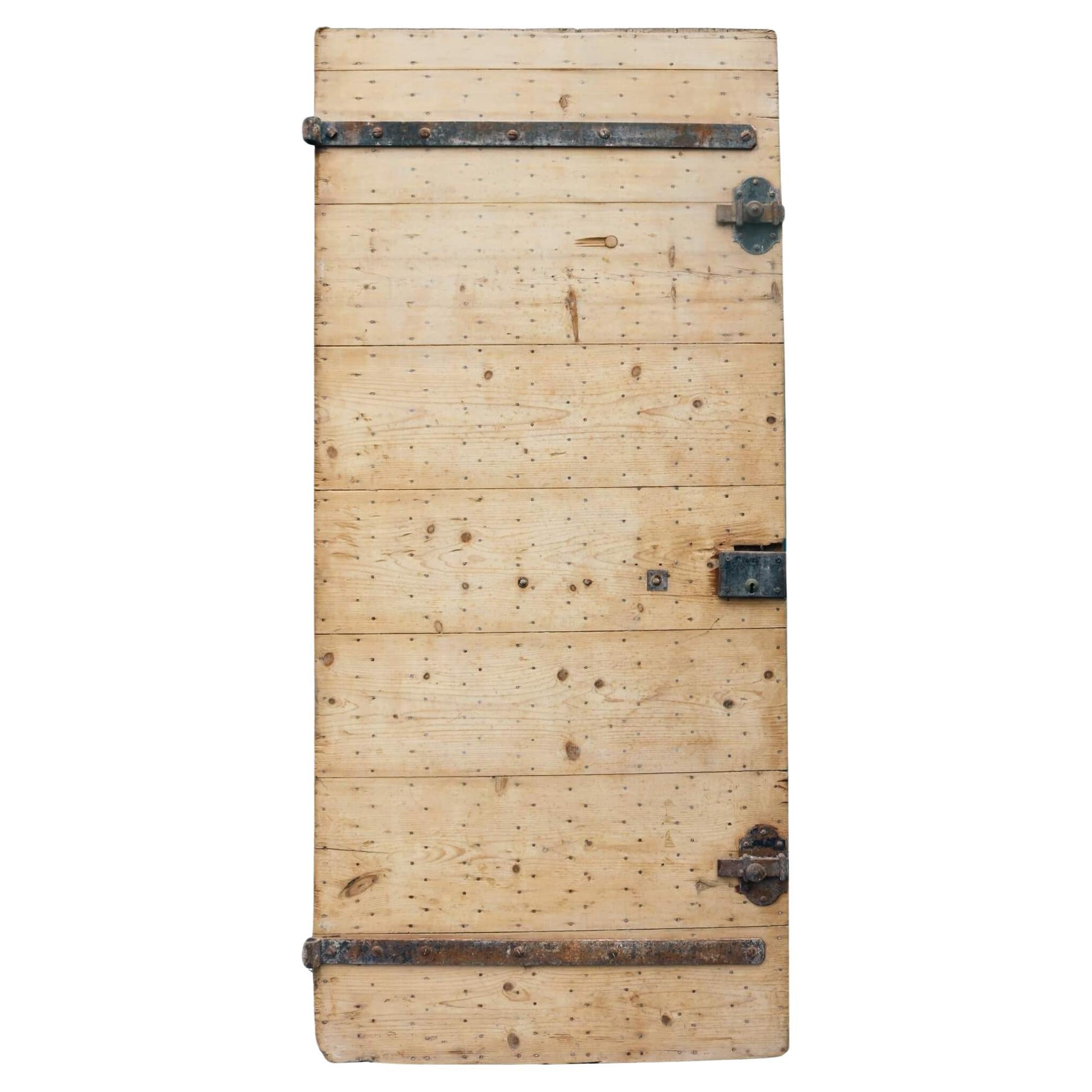 Antique French Pitch Pine Exterior Door For Sale
