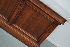 Antique French Pitch Pine & Marble Shop Counter Cabinet / Kitchen Island, 19thc