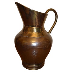 Antique French Jarra, Paragüero, Latón y Cobre