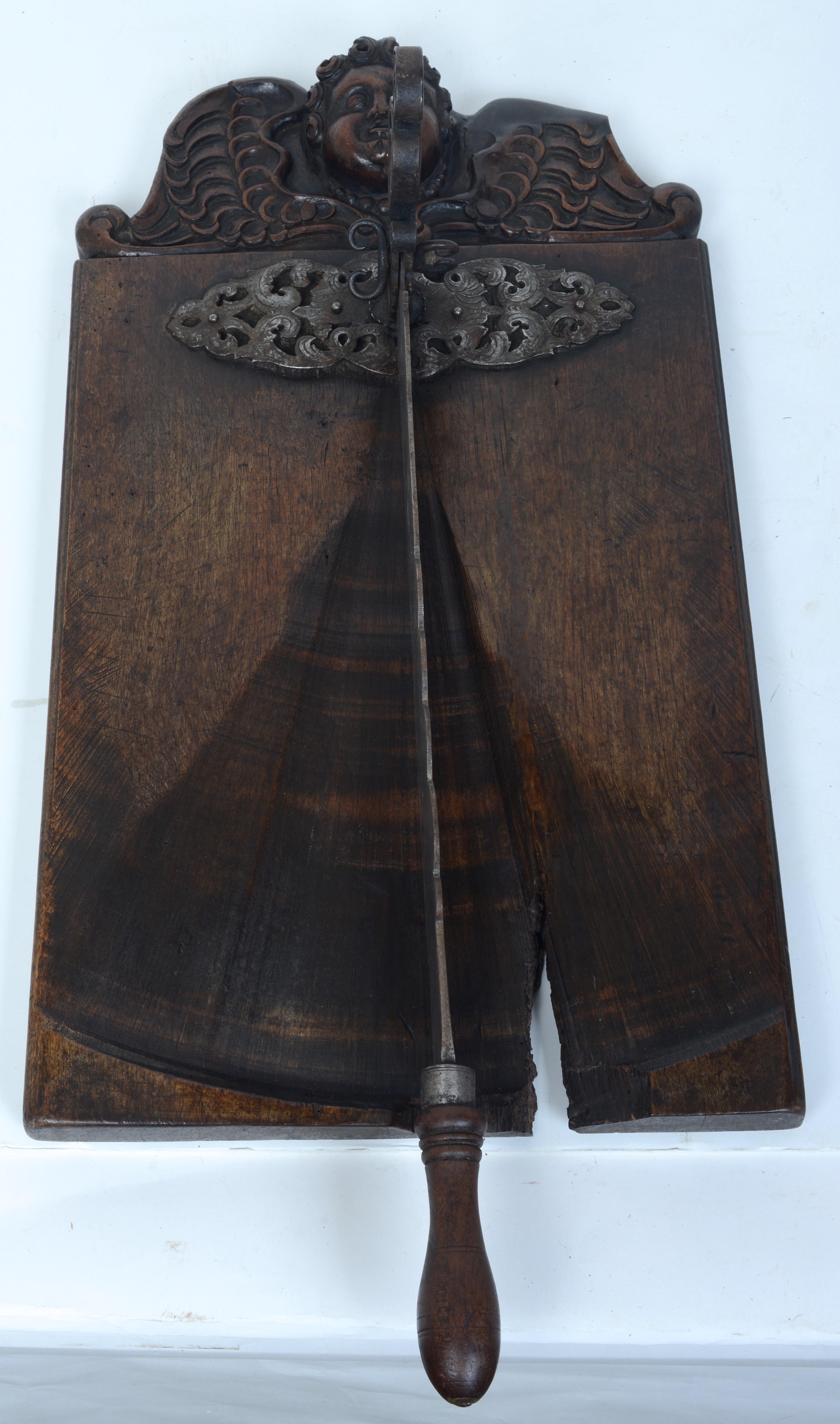 Antique French Planche à Pain Bread Cutting Board With Attached Iron Knife 18th For Sale 5